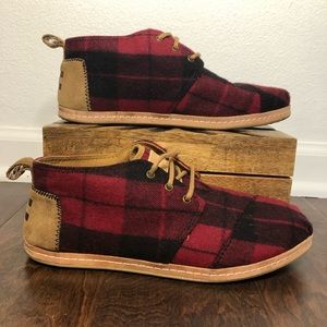 Toms | Shoes | Toms Red Plaid Felt Bota 